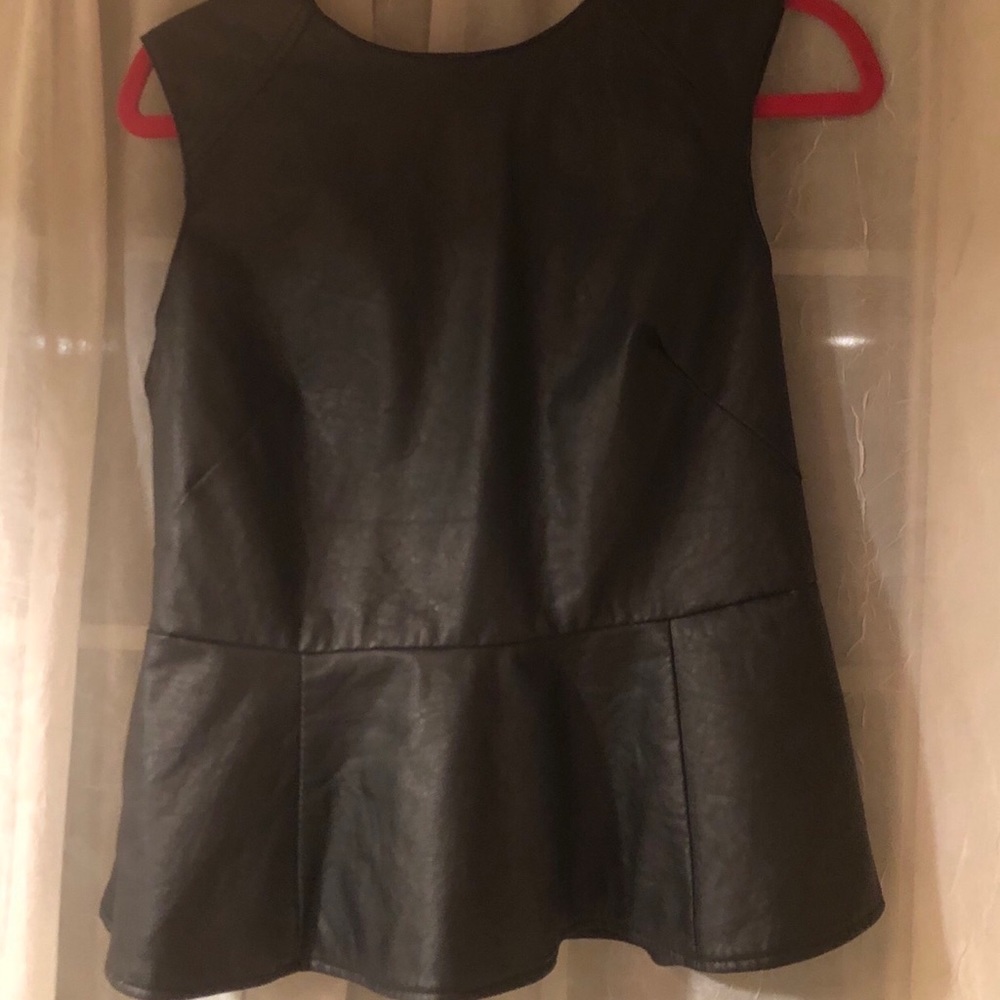 Vegan leather Sleeveless top